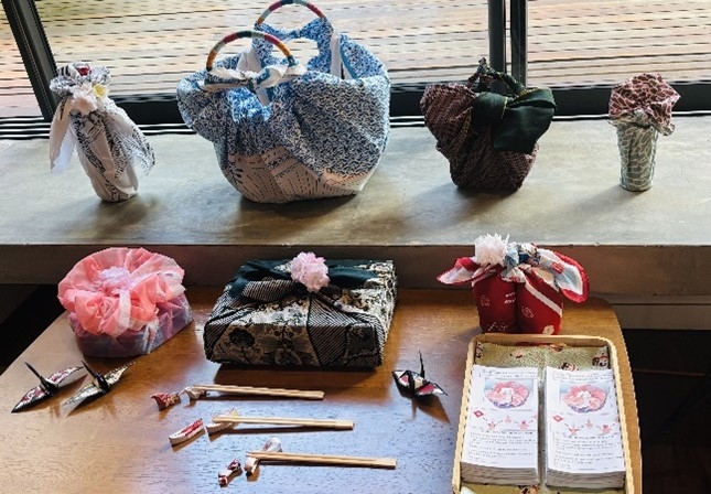 風呂敷の展示　
